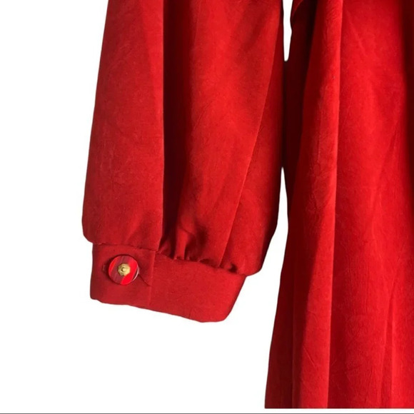 Vintage Red Secretary  Dress Belted Church Business SIZE 12| Charles Caroll - Picture 9 of 12